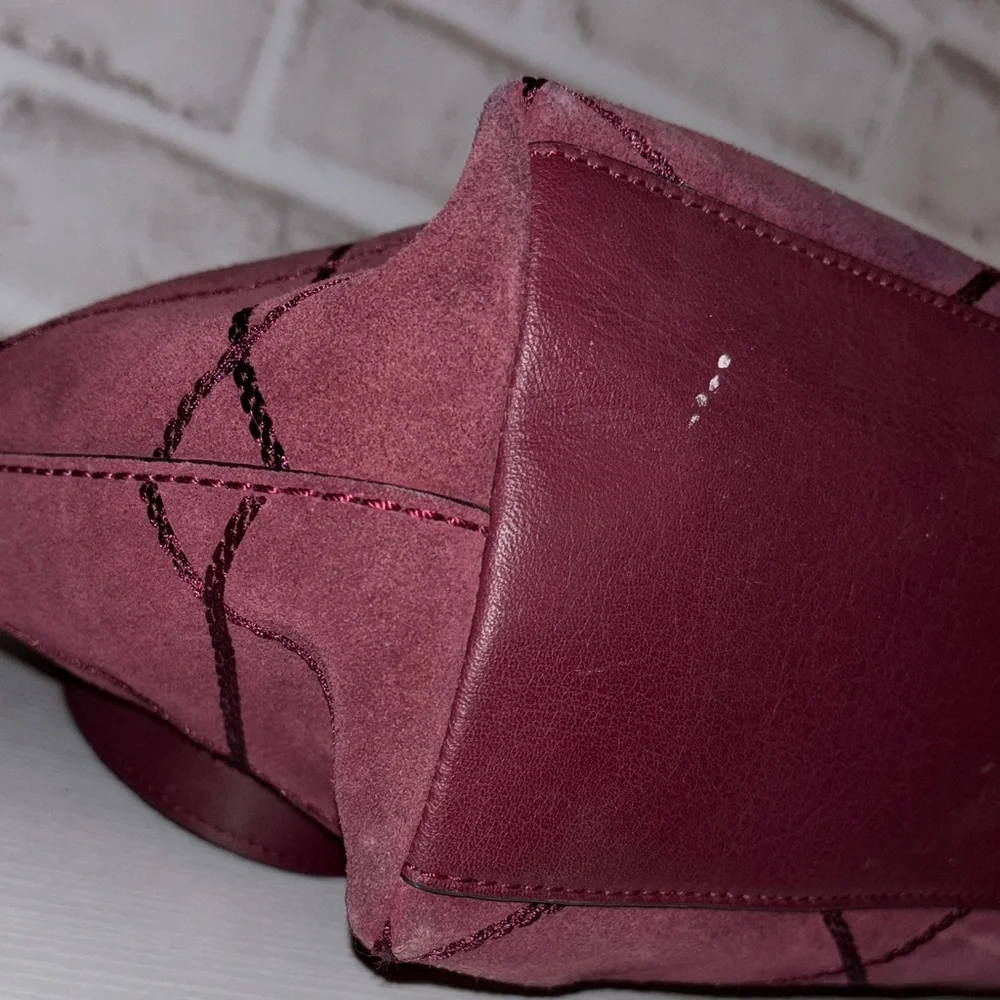 Tory Burch Suede Quilted Crossbody Bag - Picture 6 of 13